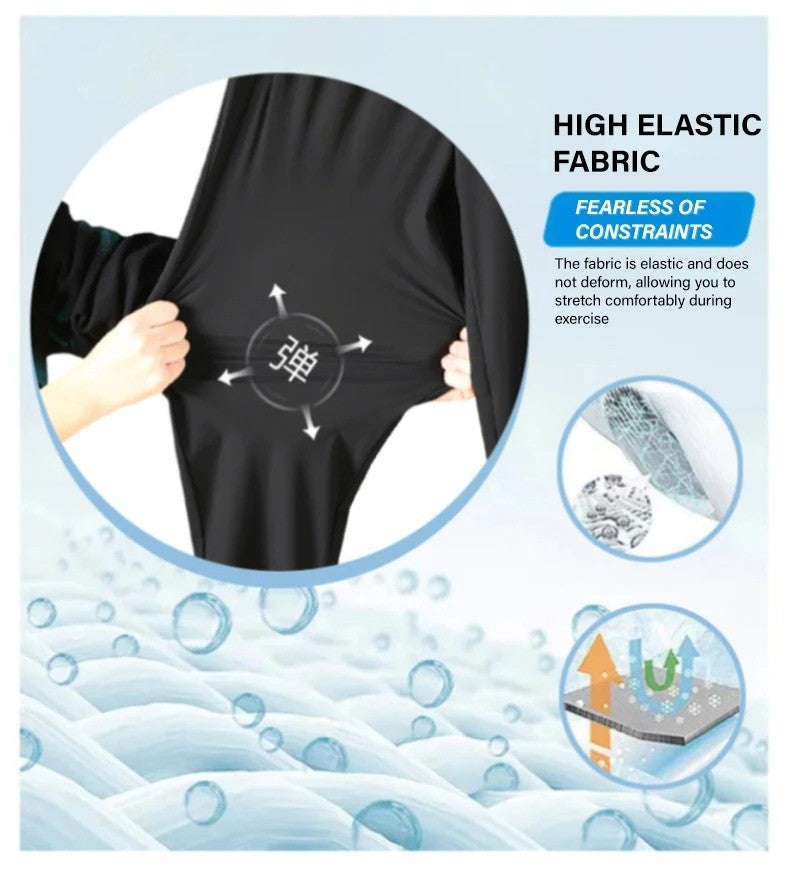 Ice Silk New Pants for Men's Summer Thin Style Sports Quick Dried Straight Leg Draping Wide Leg Pants Casual Long Pants for Men