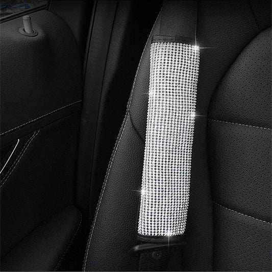 Bing Bling Shiny Car Steering Wheel Cover PU Leather Crystal Rhinestone Steering-Wheel Covers for Women Girls Auto accessories