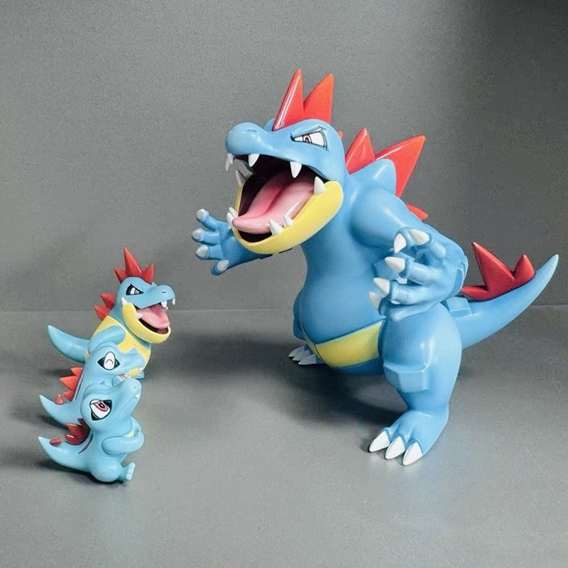 Desenho Animado Anime P0kemon Totodile Croconaw Feraligatr Boneco de Ação Modelo de Estátua de Mesa Brinquedo de Presente