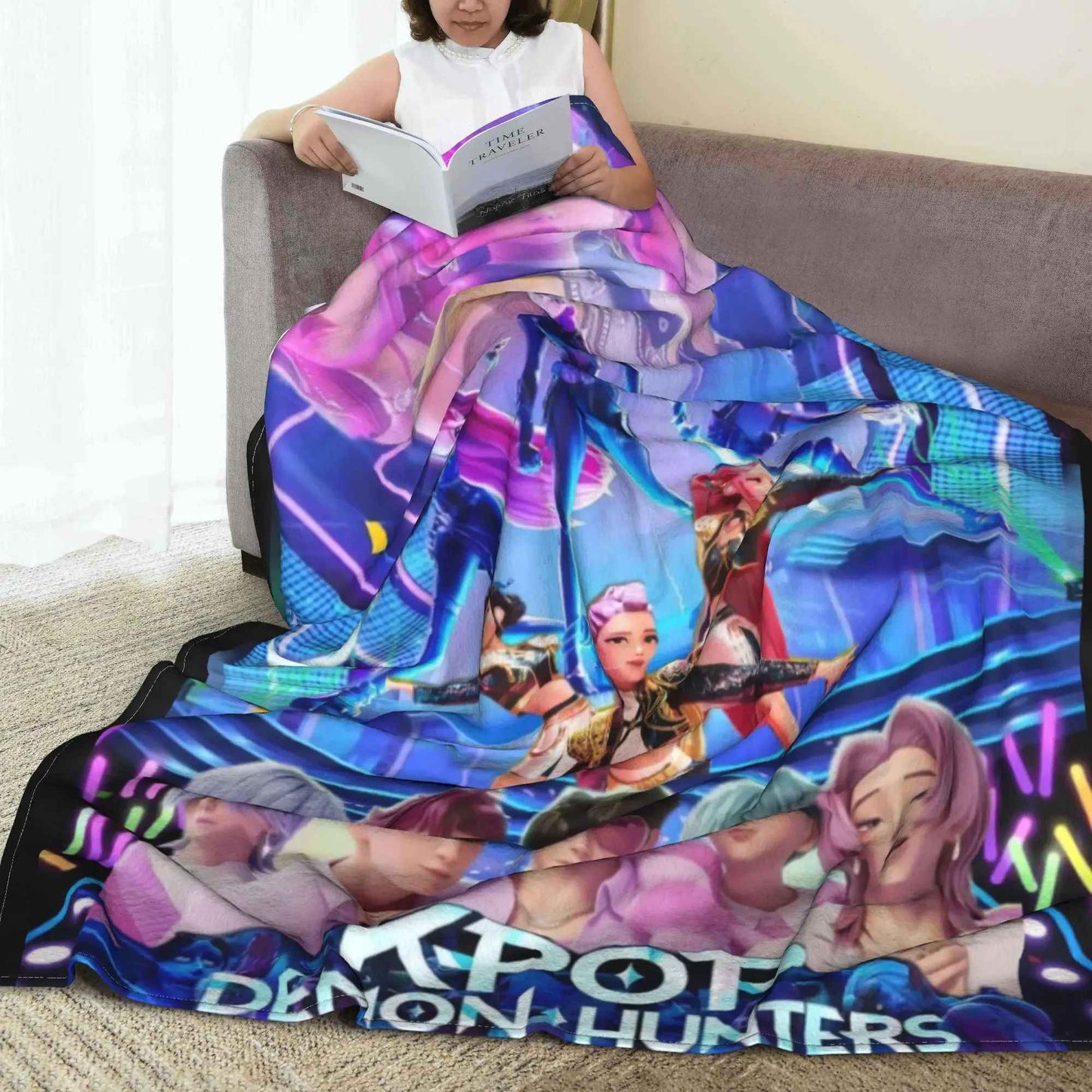 k-pop D-Demon Hunters Huntrix Saja Boys Blanket Super Warm Comfortable Plush Throw Blanket Child Home Decor Flannel Bed Cover