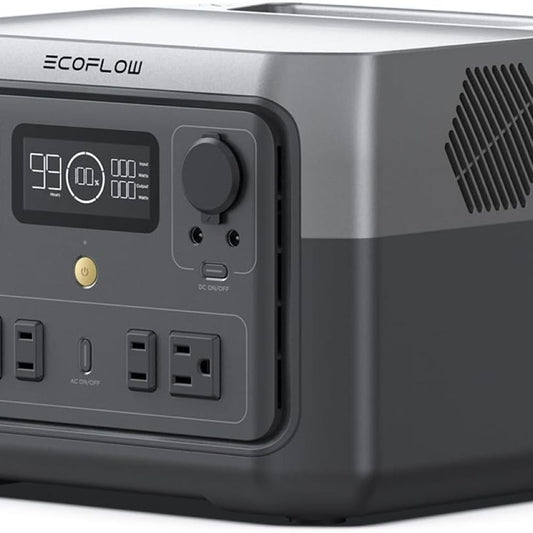 River 2 Max 500Wh Portable Power Station: 1-Hour Quick Charge, 1000W Output, Solar-Ready for Camping, RVs, and Home