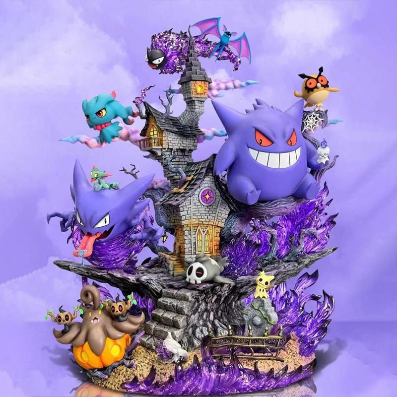 32cm/12.6in Figura de Pokémon Gengar da Família Evolutiva Ainme Bonecos de Ação Coleção de Estátuas de PVC Modelo Brinquedos Presentes