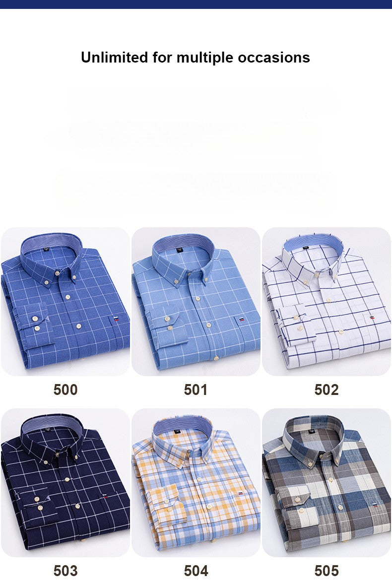 over size 7XL100%Cotton Oxford long-sleeve shirts for men slim fit formal plain shirt office white clothes elegant business tops