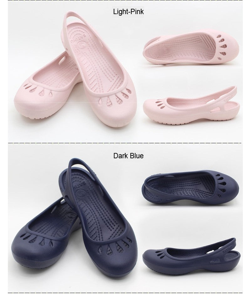 Certified Satihu Summer New Lightweight Anti Slip Hole Shoes Clog For Women's Flat Bottom Sandals Nurse Outdoor Beach Jelly