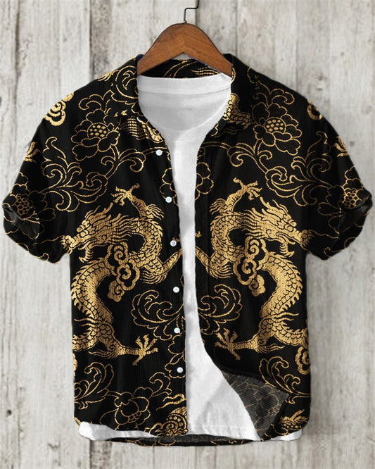 2024 New Men's Short Sleeve Shirt Animal Cat 3D Printed Men's Hawaiian Lapel Top Large Size Casual Comfortable Men's Shirt 5XL