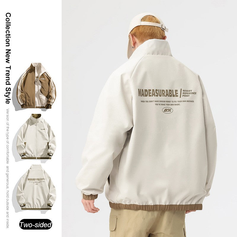 New Jacket Two-sided Long Sleeve Outdoor Men Coats Women Reversible Windproof Coats Splashproof Double-Sided Jackets Couple Top
