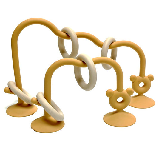 Brinquedos de contas labirinto para bebês, brinquedo de silicone visual para mastigar e moer, brinquedos educativos de contas labirinto com ventosa para a primeira infância