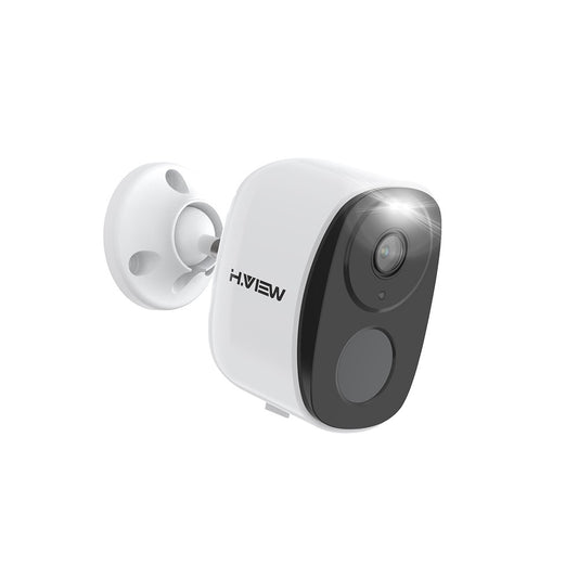 H.VIEW PIR Battery Powered Camera Wireless Outdoor, 2K 3MP WiFi Security Camera with Spotlight Siren, 2-Way Audio, Waterproof