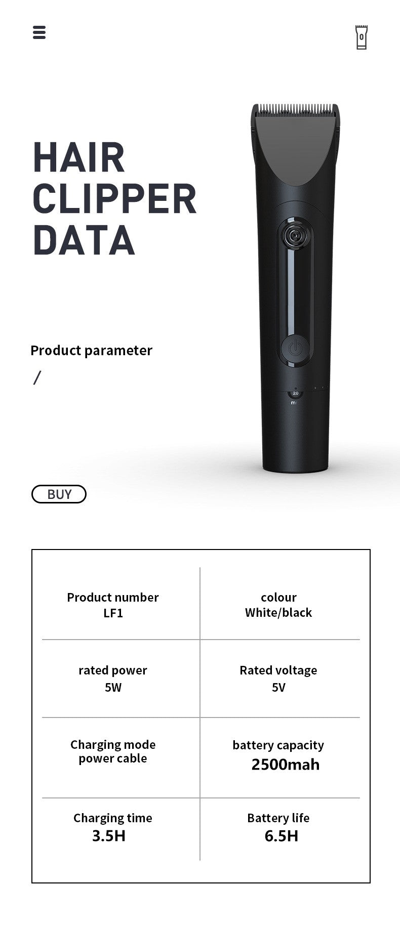 Xiaomi Mijia Hair Clipper Wireless Hair Cutting Trimmer Barber Cutter Titanium Alloy Blade Trimer for Men Electric Shaver