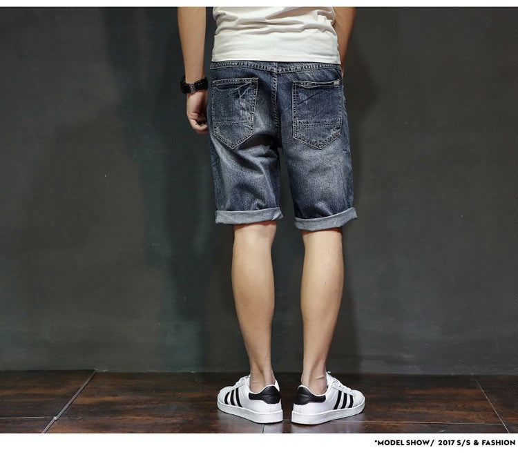 Men Gray Denim Shorts Jeans Pants Good Quality Men Cotton Knee Length Short Jeans New Summer Male Large Size Denim Shorts 42