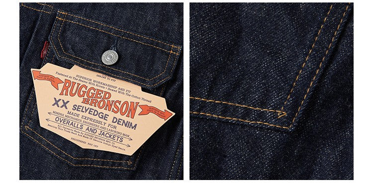Rugged Bronson Lot 817XX Jean Jacket War Model Blue Selvage Denim Blouse