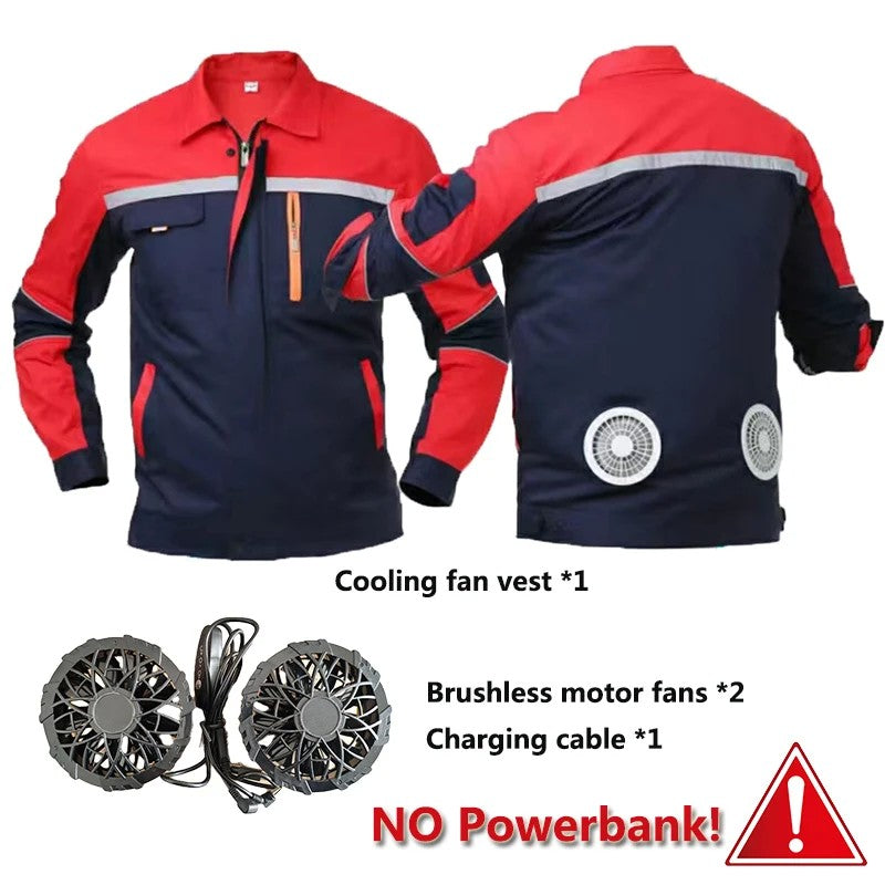 Cooling Air Conditioning Clothing Sunscreen Long Sleeve Cooling Fan Jacket USB Charging Men Outdoor Activity Electrician Clothes