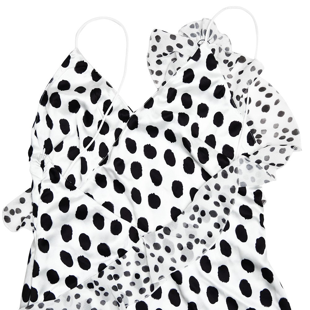 JULISSA MO Sexy Backless Print Dots Flower Women Maxi Dress Spaghetti Strap Eve