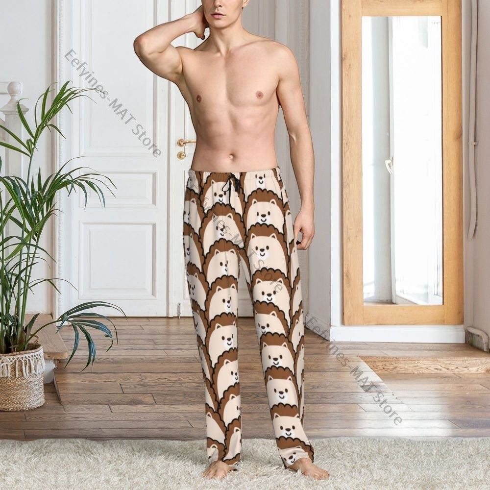 Cute Hedgehog Mens Pajamas Pyjamas Pants Lounge Pants Sleep Bottoms
