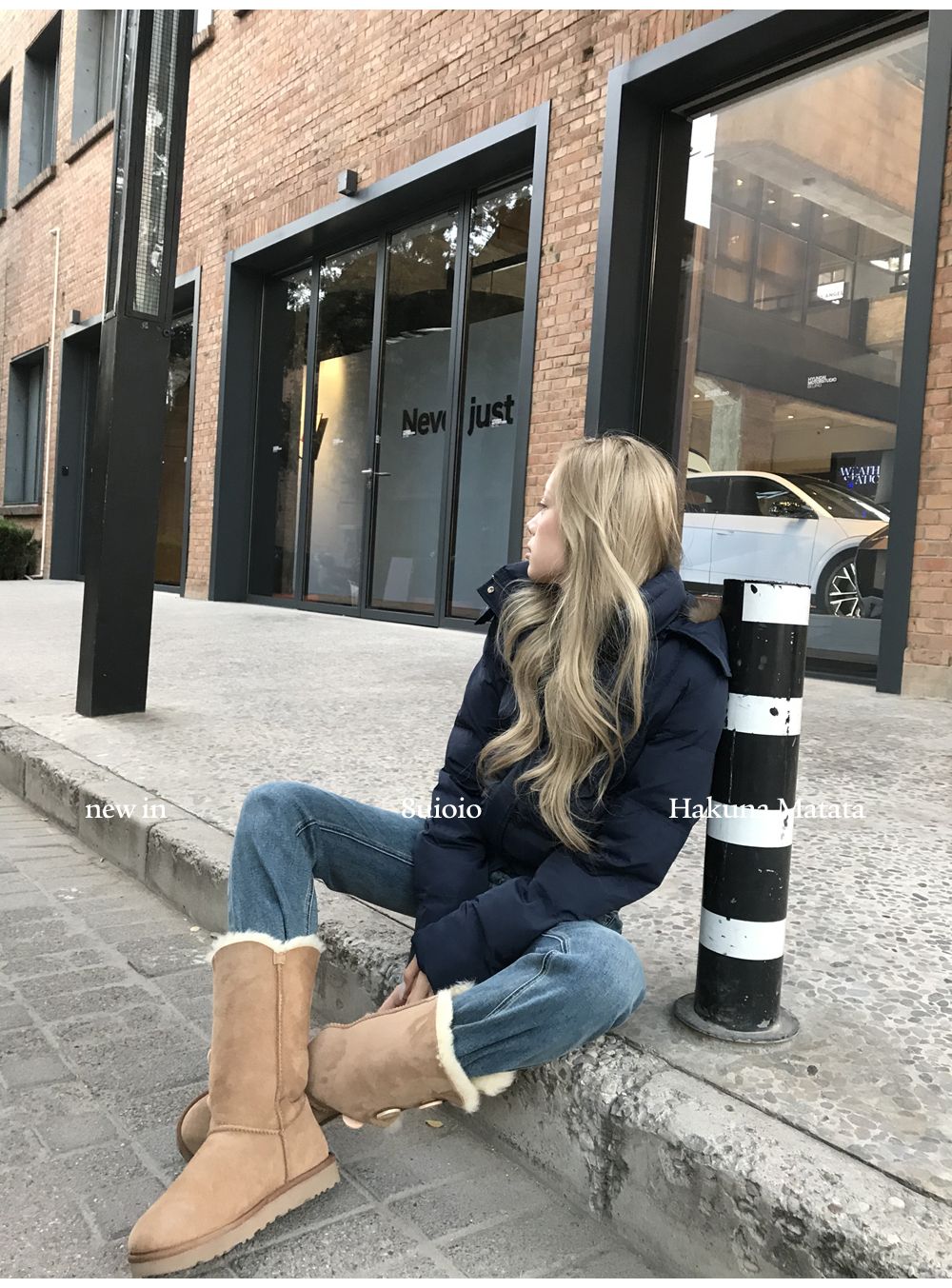 South District Fiona Women's Winter Jacket Navy Blue Cotton Short down Coat with Detachable Hood And Fur Collar