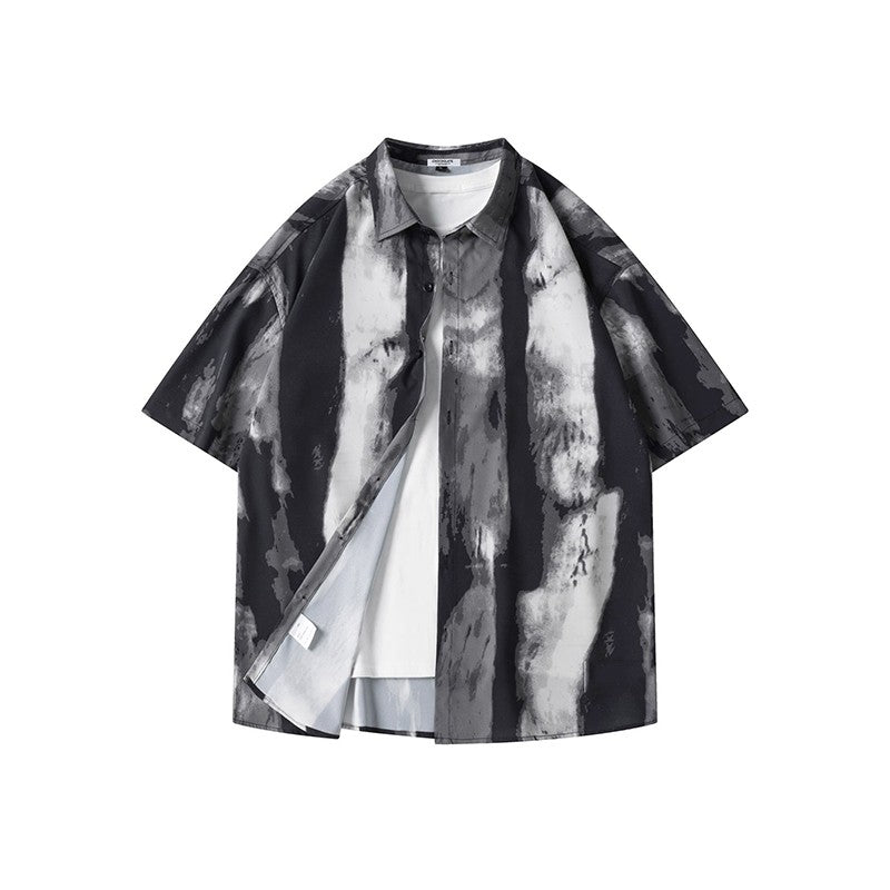 Flower shirt men's summer new loose short sleeved shirt casual beach suit MH211