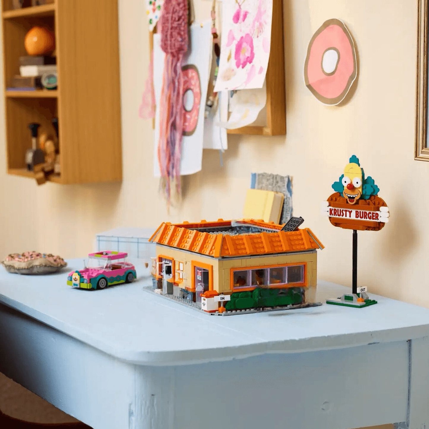 1635pçs Brinquedo Quente Vista da Rua Virginia Simpsons Restaurantes Krusty Burger 10352 Conjunto de Blocos de Construção Modelo Presentes de Aniversário e Natal