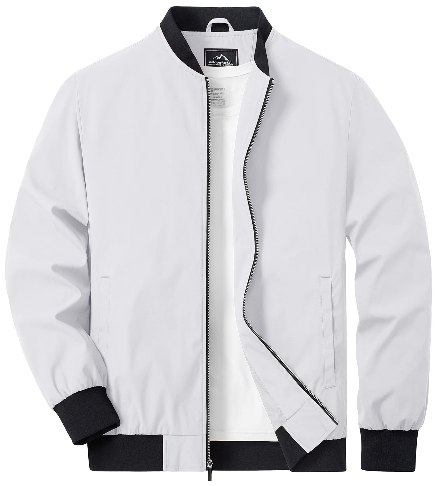 TACVASEN Lightweight Spring Windbreaker Mens Bomber Jackets Outdoor Basketball Jakcets Sportswear Coats With Pocket Casual Tops