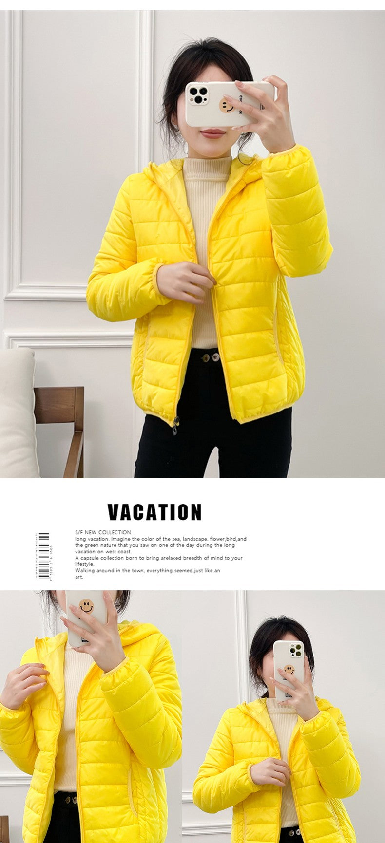 Minimalist Light Weight Women Down Cotton Jackets 2024 New Winter Korean Style Hooded Quilted Parkas Female Windbreaker Outwear