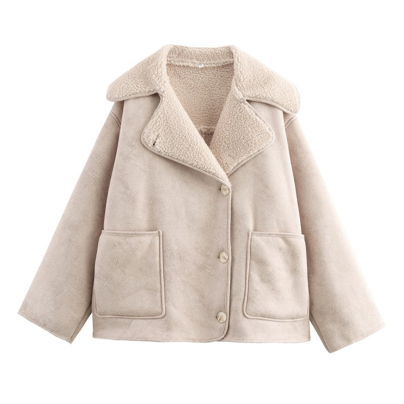 2024 Fall/Winter New Arrival Traf Women's ZW Series Double-Sided Collar Oversized Long-Sleeve Jacket Warm Coat 3548246