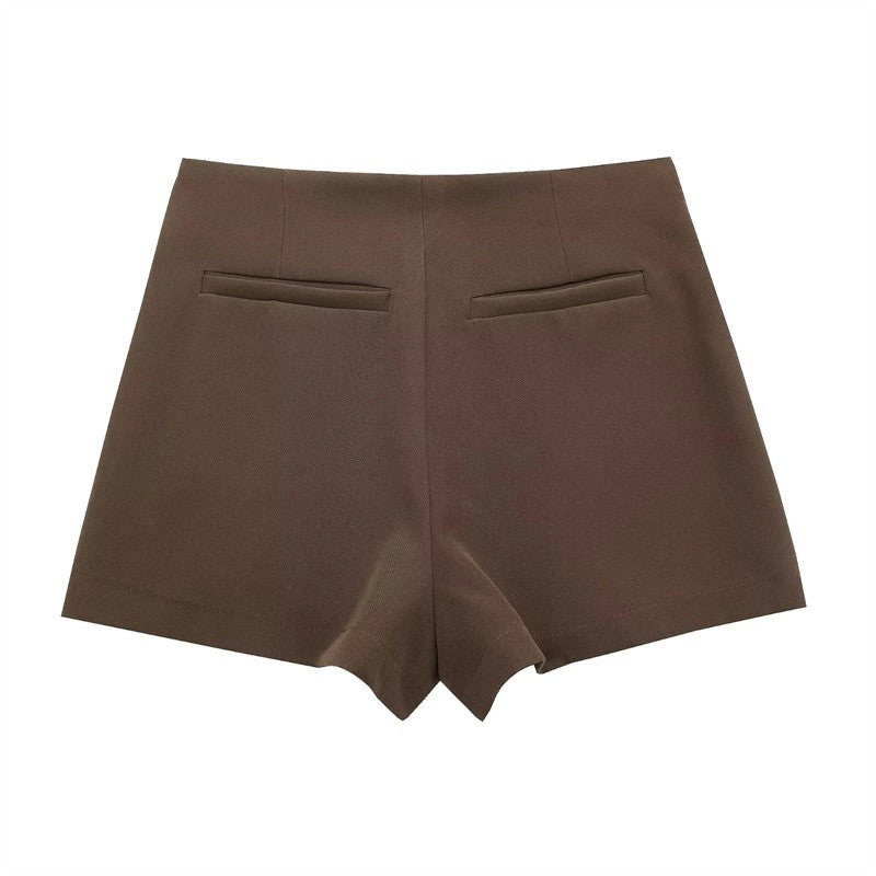 MUJER 2025 Black Mini Skirt Shorts Woman Fashion Asymmetric Skort For Women High