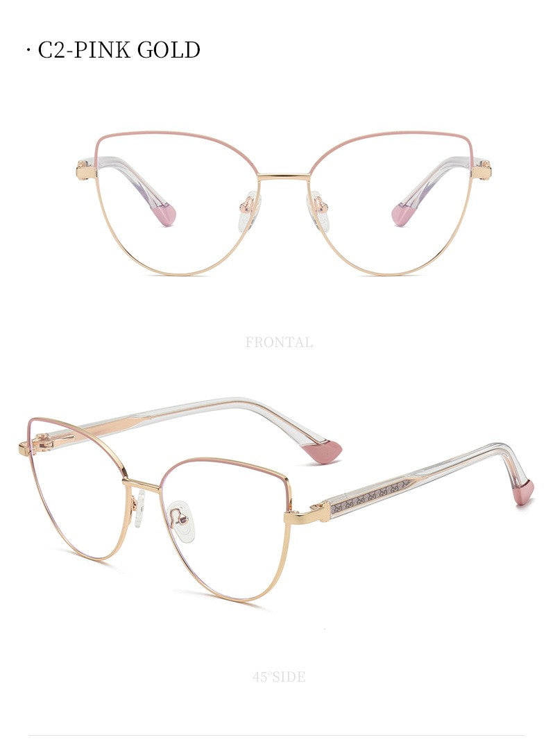 VICKY New Personalized Simple Cat's Eye Fashion Design Women's Anti-Blue Light Reading Glasses Customizable Prescription 78001