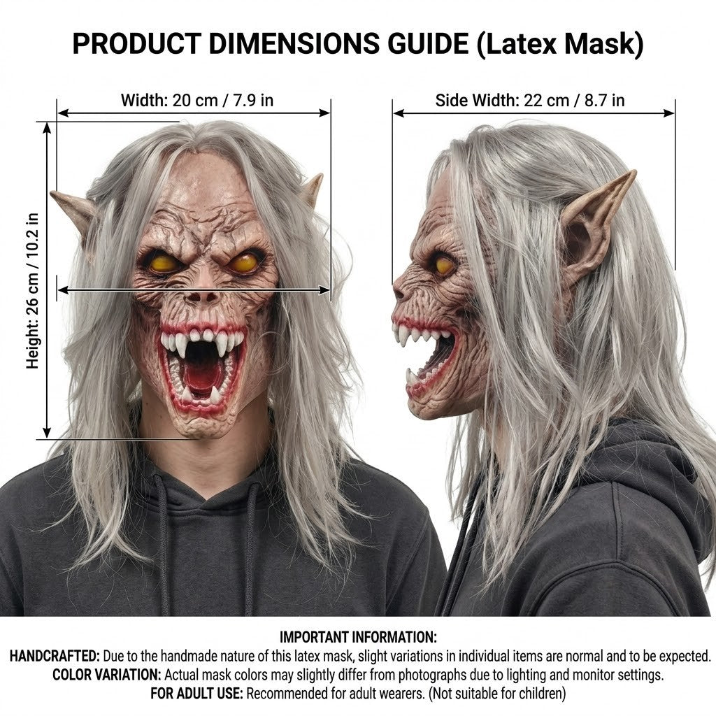 Realistic Split Mouth Demon Mask Scary Latex Horror Monster Full Head Cosplay Props For Halloween Party Costume Evil Ghost Face