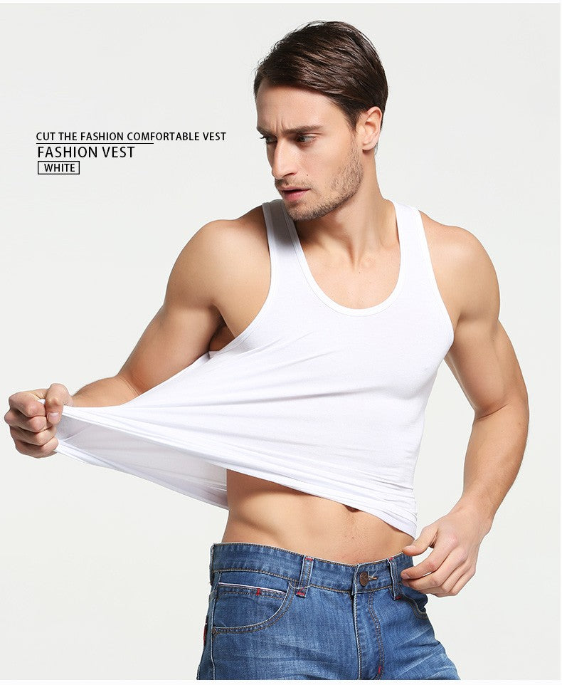 On Sale Men Vests Cotton Underwear Sleeveless Tank Top Solid Muscle Vest Undershirts O-neck Gymclothing Bodybuilding Tank Tops