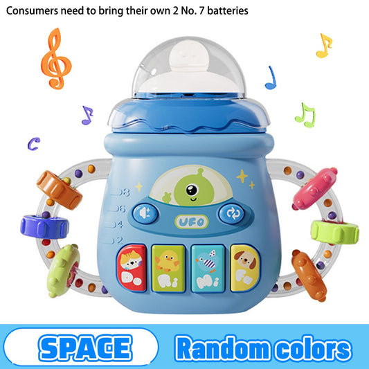 Mobile Soothing Vocal Music Toys For 6M+ Newborn Soft Teether Rattles Educational Toy Baby Musical Feeding Bottle Pacifier
