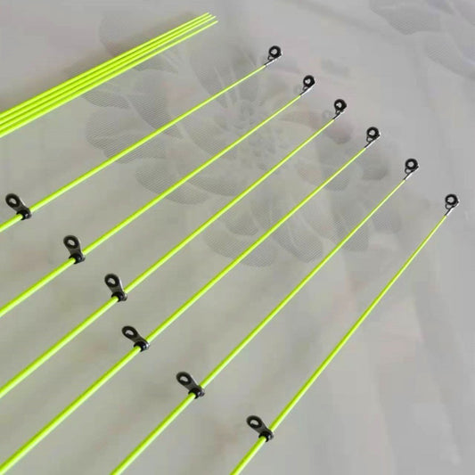 2 peças de alta qualidade com ponta de anel superior para vara de pesca de inverno retrátil de fibra de carbono giratória 50cm fibra de vidro para pesca no gelo