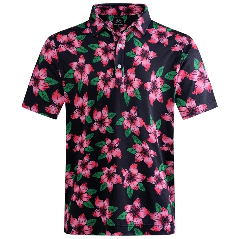 Hawaiian Plants Polo Shirt Man Summer 3D Print Leaves Flower Short Sleeve Golf Polo Shirts Oversized Street Tops Shirt Clothes