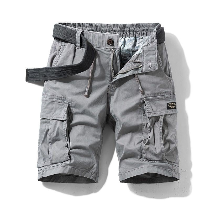 Men's Casual Loose Cotton Work orts American Retro Sle Five-Quarter Length Youth Faion Summer Apparel Straight Leg Fit