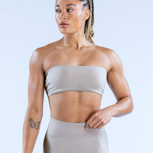 Ignite Bandeau Impact Sport Bra Women Seamless Yoga Bra Medium Support Padded Gym Crop Top Stretchy Fitness Back Cross Sport Top