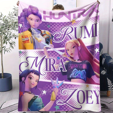 1pc Flannel Blanket k-pop De mon Hunters Hun-trix Blanket Quality Soft Warm Throw Blanket Winter Kids Couch Bed Fluffy Bedspread