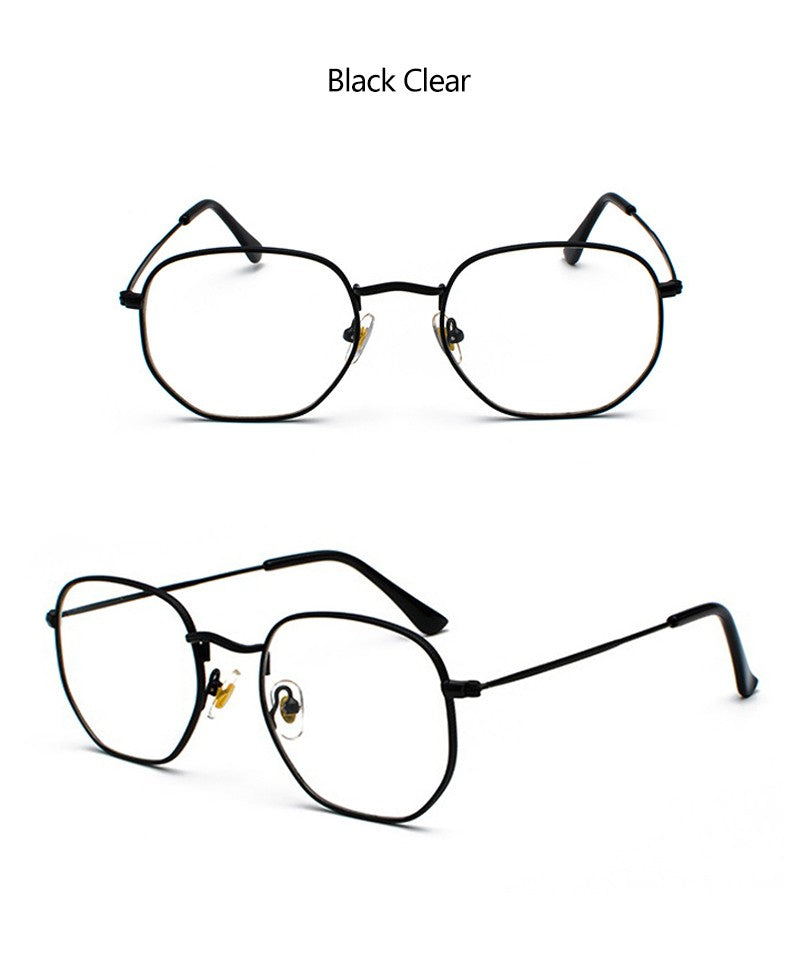 Hexagon Men Women Sunglasses Square Polygon Sun Glasses Brand Designer Retro Shades Metal Frame Eyewear TOP UV400 de sol hombre