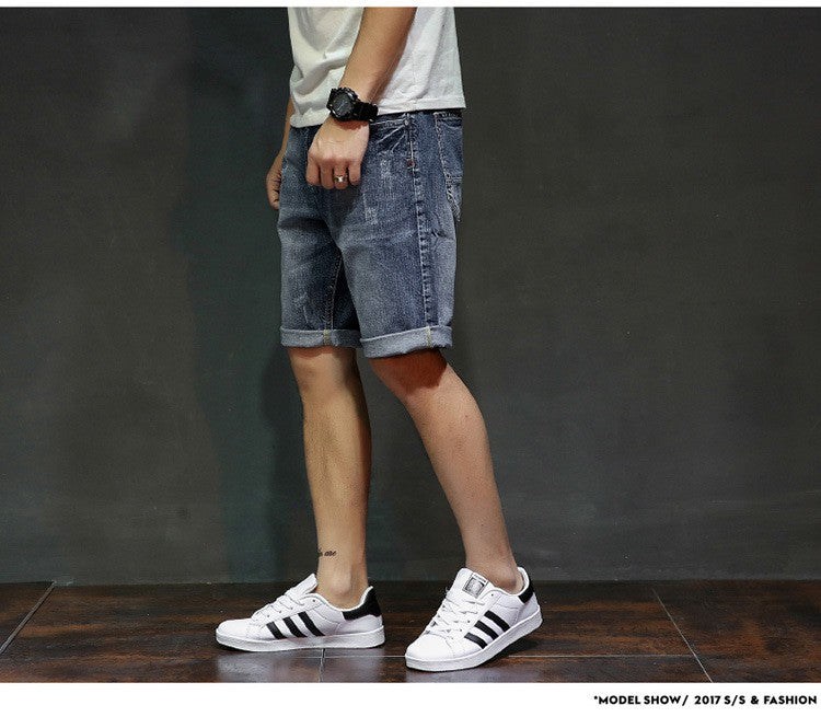 Men Gray Denim Shorts Jeans Pants Good Quality Men Cotton Knee Length Short Jeans New Summer Male Large Size Denim Shorts 42