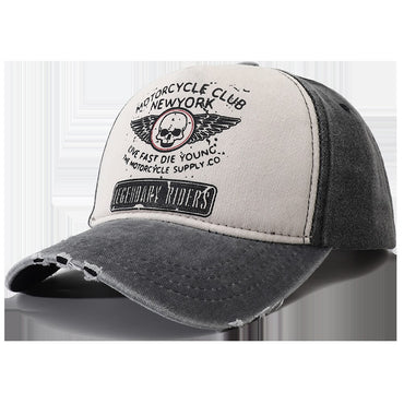 2023 New Punk Motorcycle Cap Casquette Femme Skull Print 5 Panel Baseball Hat Hip Hop New York Snapback Caps for Women Men Bones