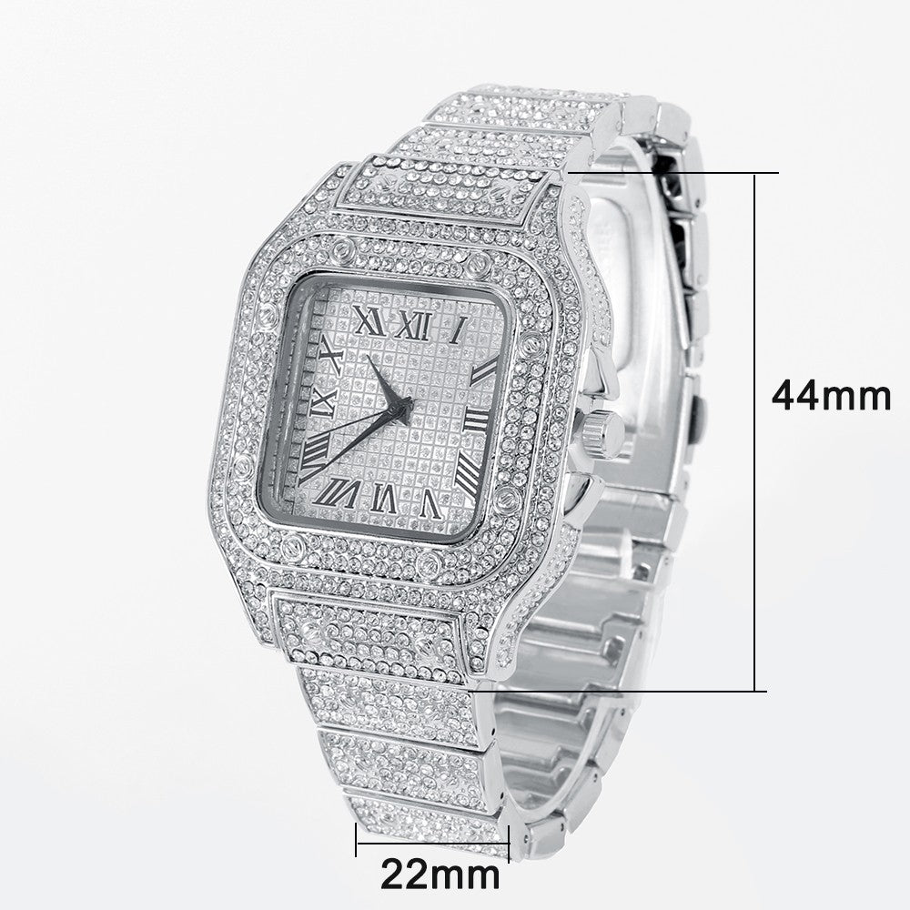Popular Iced Out Watch Men Luxury Full Diamond Women Watches CZ Quartz Men's Watch Waterproof Hip Hop Male Clock Gift Jewelry