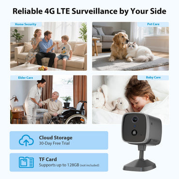 Mini 4G Wireless Security Camera with SIM Card, Battery Powered, Night Vision, Human Detection, Indoor Outdoor Use Mini Cam