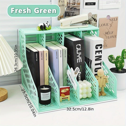 4-Tier Desktop Document Organizer with Open Grid Design - Heavy-Duty file holder, Space-Saving Vertical Organizer for Home Offic
