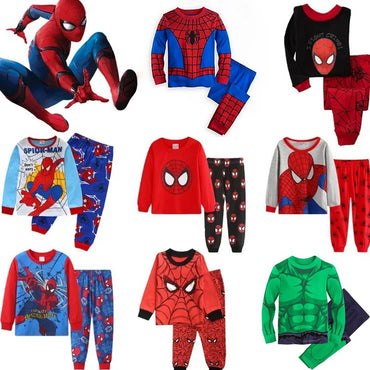 2Pcs/set Spiderman Kids Pajamas for Toddlers Boys Superhero Hulk Cosplay Long Sleeve T Shirt Pants Homewear Pyjamas Suit