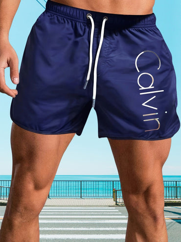Men's Breathable Sexy Swimsuit Low Waist Casual Beach Shorts Drawstring Boxer Briefs Surfing Volleyball Summer S-3XL