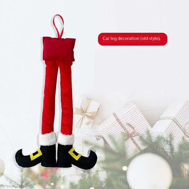 2024New Year Christmas Elf Santa Legs Car Accessories Christmas Decor For Home Xmas Tree Pendants Ornaments HappyGifts
