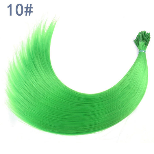 Synthetic Colored I-Tip Feather Hair Extensions10-50Strands/Pack Women's High Temperature Fiber Wig Accessories Solid Color Hair