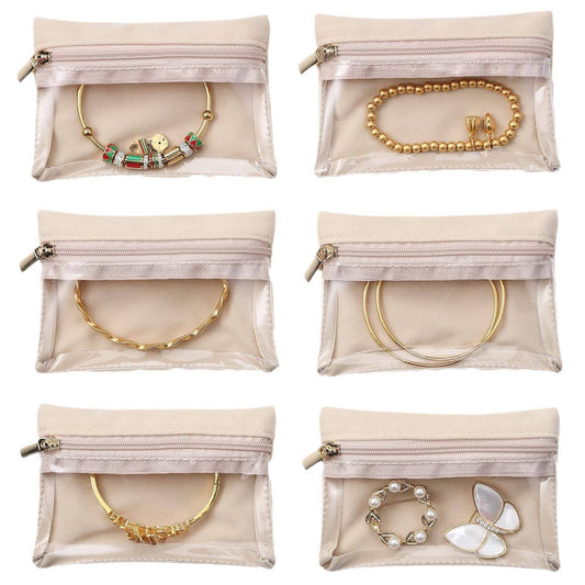 6pcs Small Zipper Bag Storage Bag Exquisite Jewelry Packaging Bag Handy Storage Container for Jewelry Collector