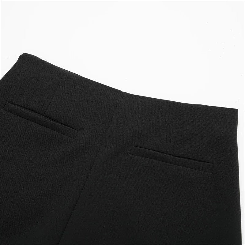 MUJER 2025 Asymmetric Skort For Women Black High Waist Mini Skirt Shorts Women C