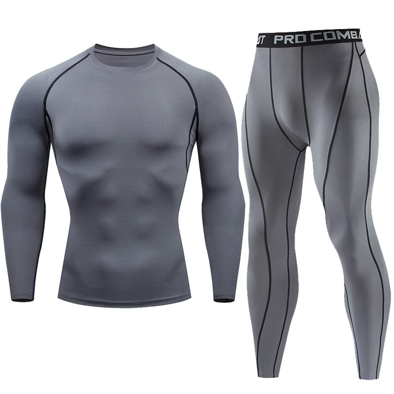 Men's Running Set Gym Jogging Thermo underwear xxxxl Second skin Compression Fitness MMA rashgard Male Quick dry Track suit