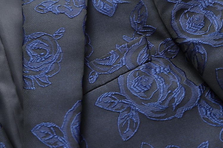 Summer and Autumn New Men Rose Suit Jacket Black White Fashion Male Business Wedding Party Dress Blazer Coat Large Size 6XL