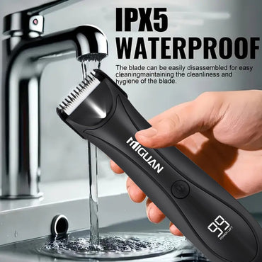 Electric Men's Body Groomer, Hair Clipper & Shaver with USB Charging Docking Station | Features Digital Display | Men's Grooming