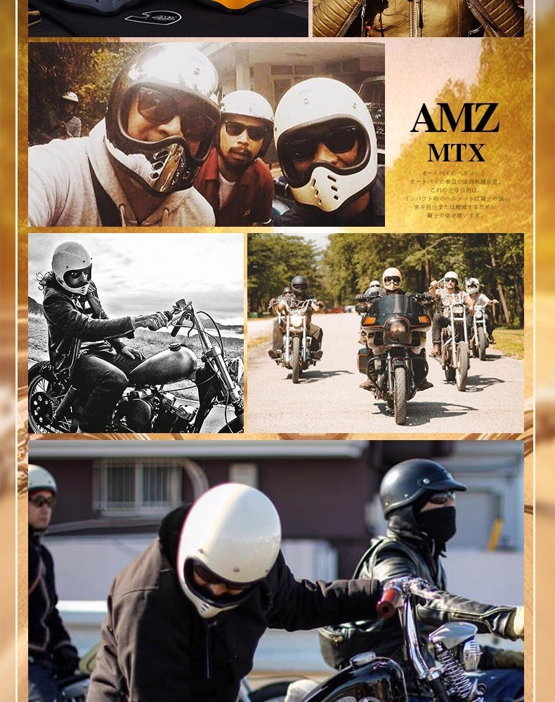 Capacete de motocicleta retrô japonês cruise ponta de vidro plástico reforçado com fibra capacete de motocicleta integral
